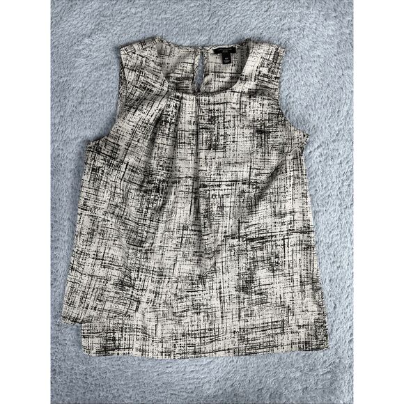 Ann Taylor Women's Mature Officewear Sleeveless Flutter Blouse 4P Beige Brown - Picture 1 of 11